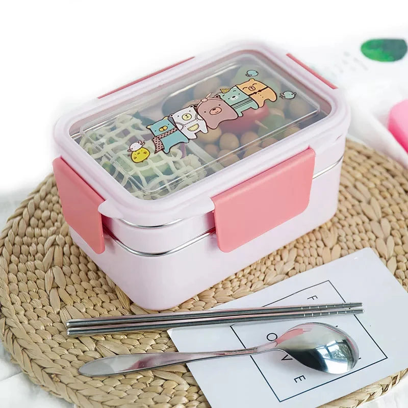Double Layered Stainless Steel Kids Lunch Box