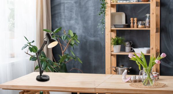 Adjustable height and angle bedside lamp
