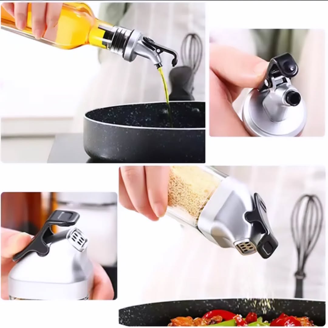 Set of 5, oil, vinegar, salt and pepper shakers