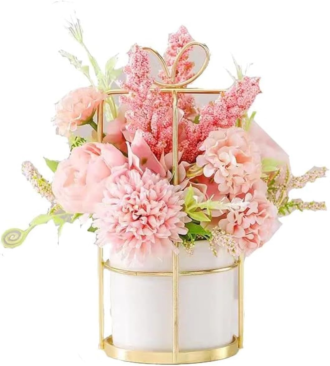 Artificial Flowers Hydrangea with Ceramic Vase