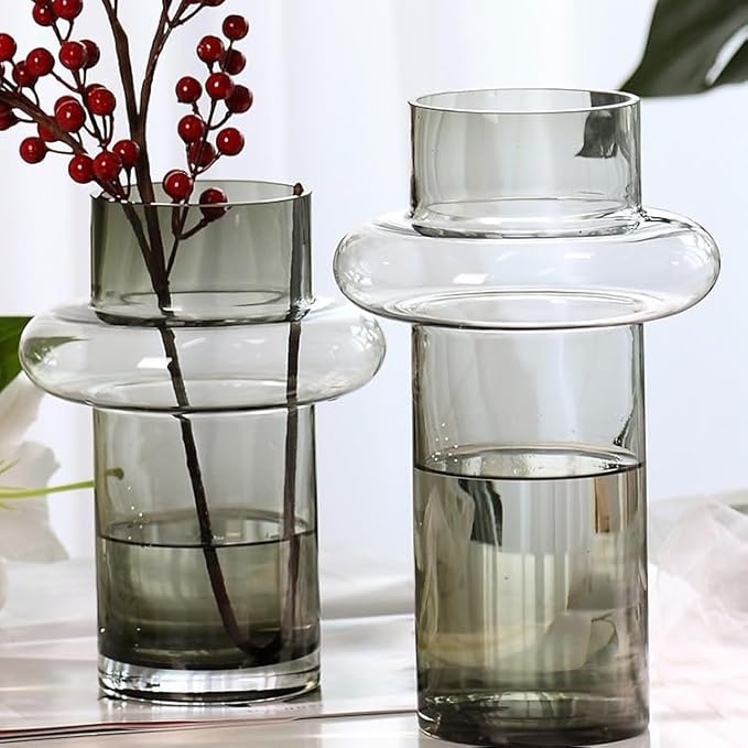 Clear Black Crystal Vase