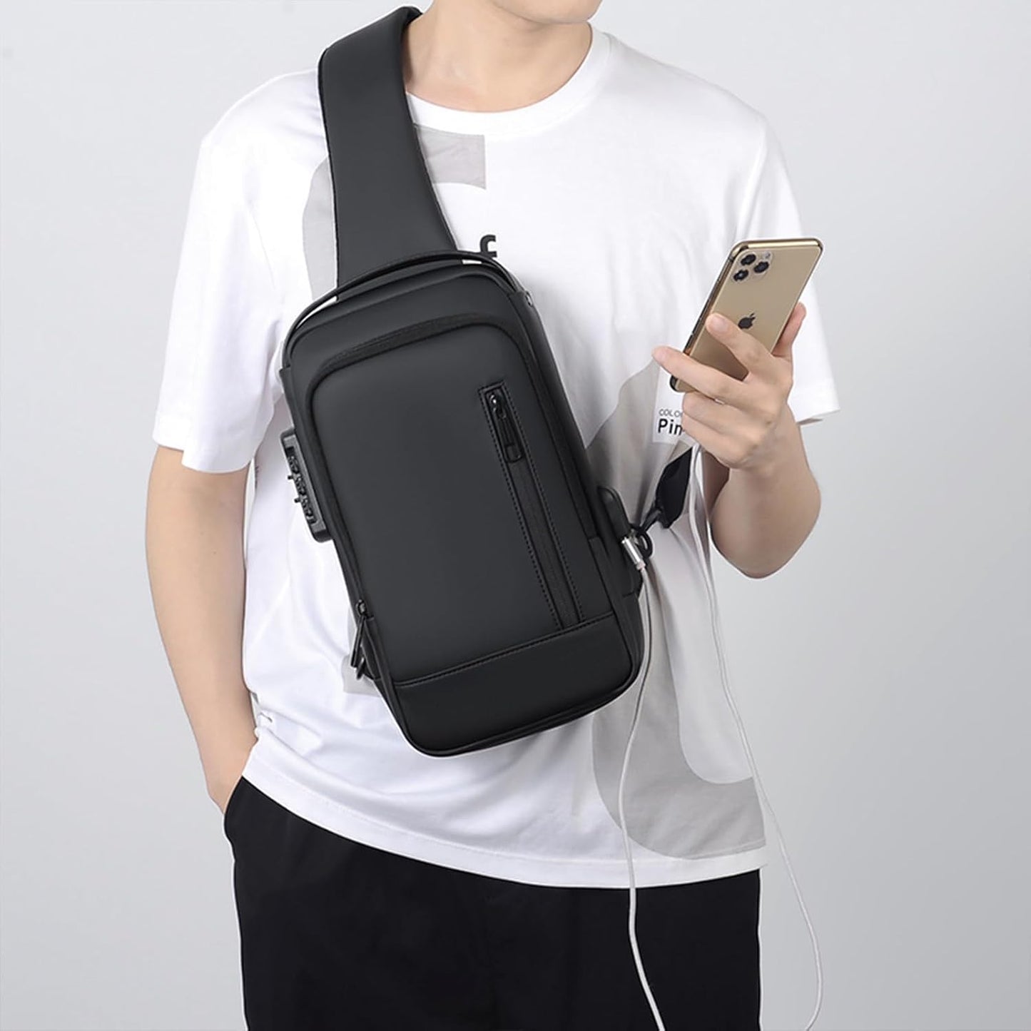 3 in 1 Men business Cross Body Chest Bag Set