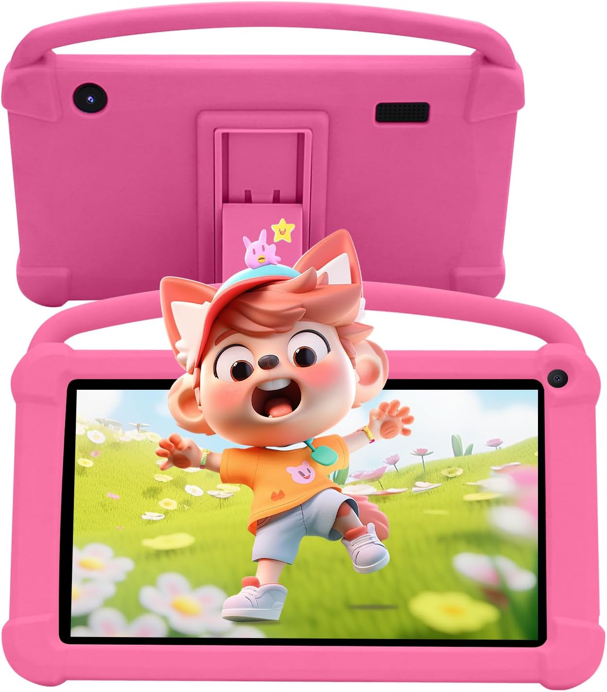 Kids Android Tablet  For Boys Girls Dual Cameras Children's Leaning Machine Game Student Tablet WiFi with protection case random 7" 3+32GB