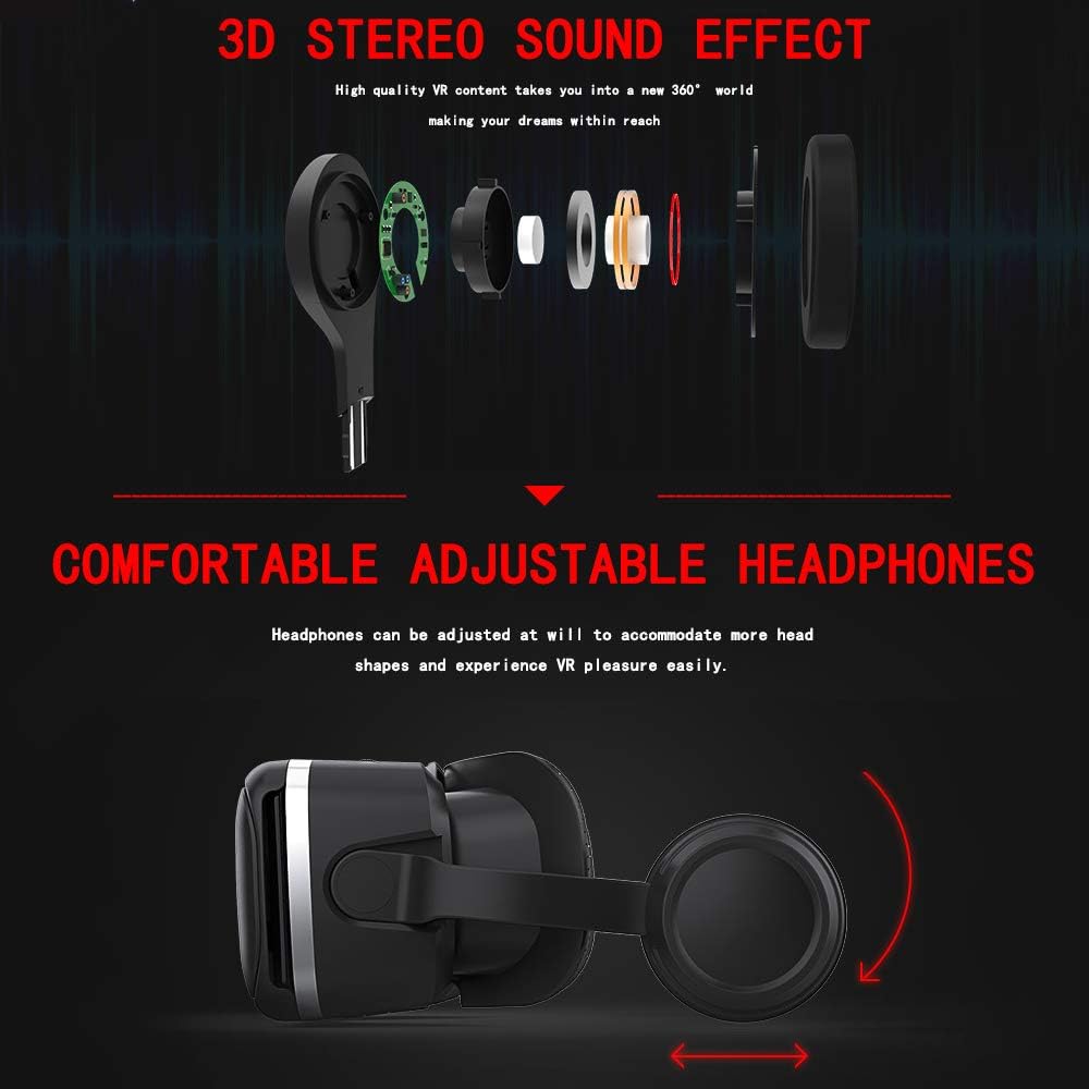 Vr box with headphone and a remote control.
