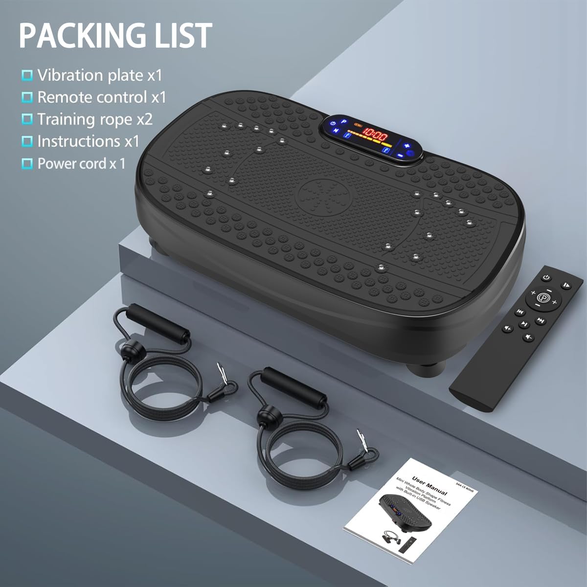 Ultra Slim Vibration Plate Exercise Machine, 3 Programs + 99 Levels, Full Whole Body Vibration Machine For Home Fitness