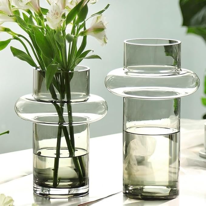 Clear Black Crystal Vase