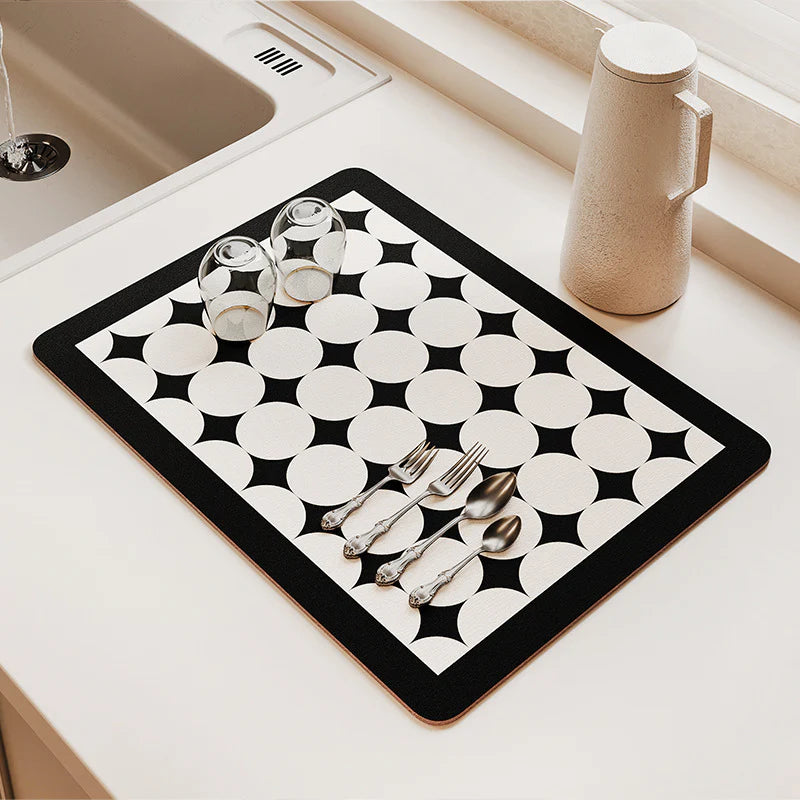 Absorbent dish drying mat