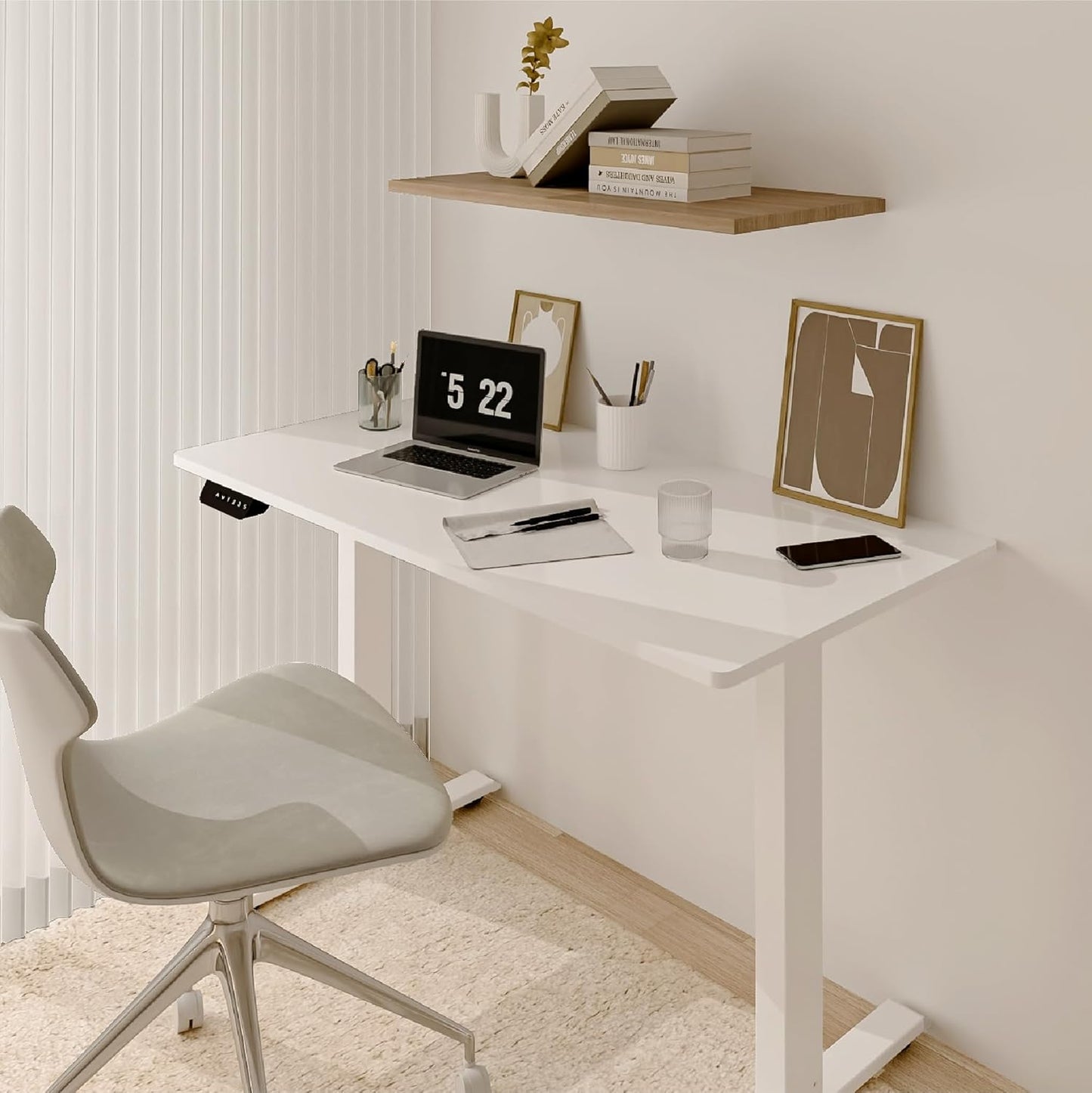 Adjustable Height Electric Standing Laptop Computer Desk Workstation with Automatic Memory and Intelligent LED Display, 120 * 60