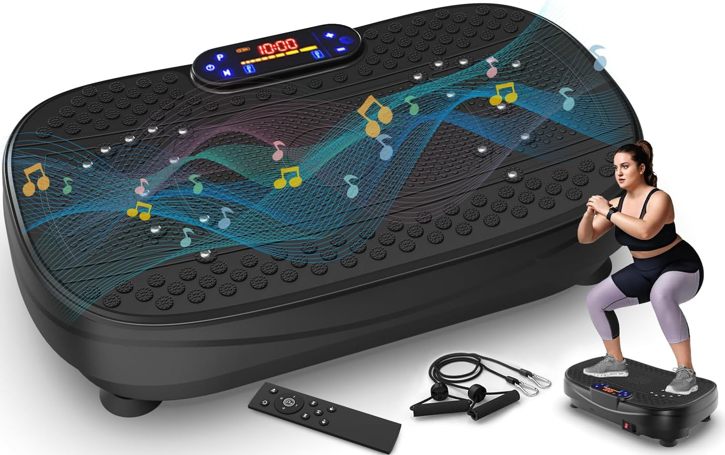 Ultra Slim Vibration Plate Exercise Machine, 3 Programs + 99 Levels, Full Whole Body Vibration Machine For Home Fitness