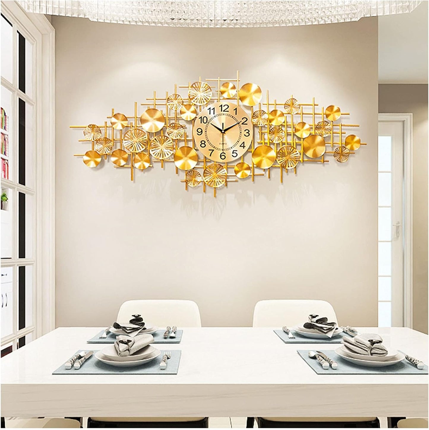 Wrought iron golden wall clock