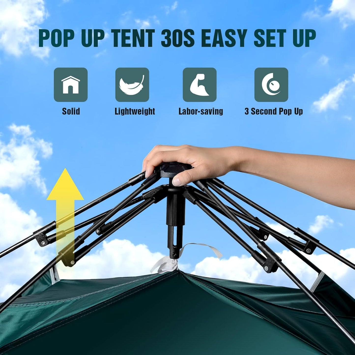 Pop Up Tents for Camping, 2-4 Person Camping Tents Waterproof.