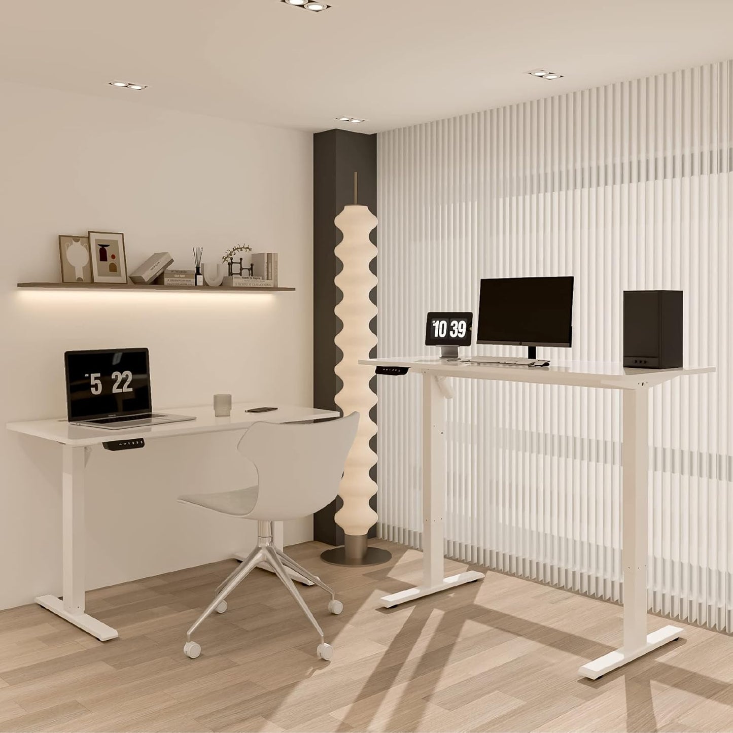 Adjustable Height Electric Standing Laptop Computer Desk Workstation with Automatic Memory and Intelligent LED Display, 120 * 60