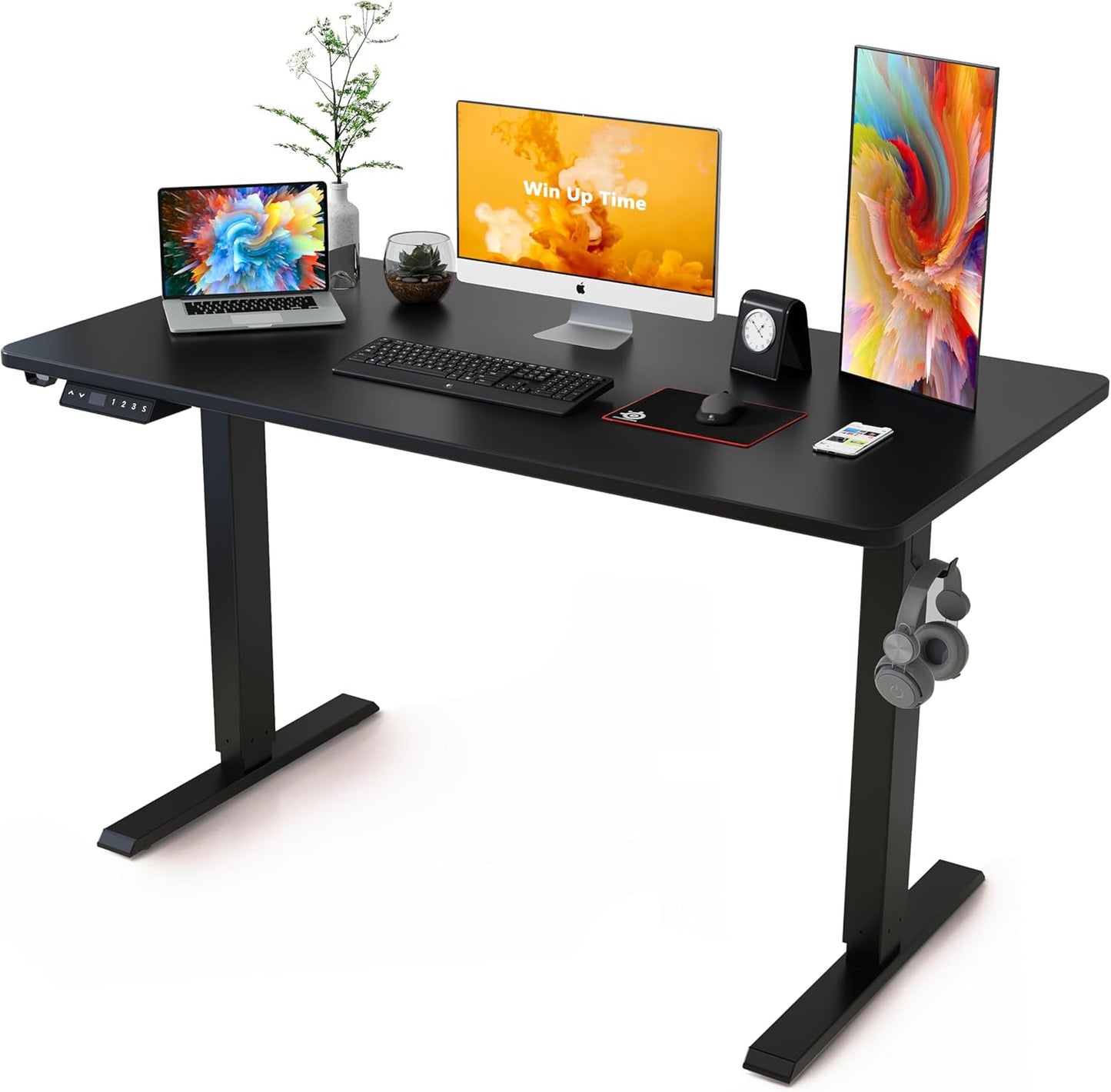 Adjustable Height Electric Standing Laptop Computer Desk Workstation with Automatic Memory and Intelligent LED Display, 120 * 60
