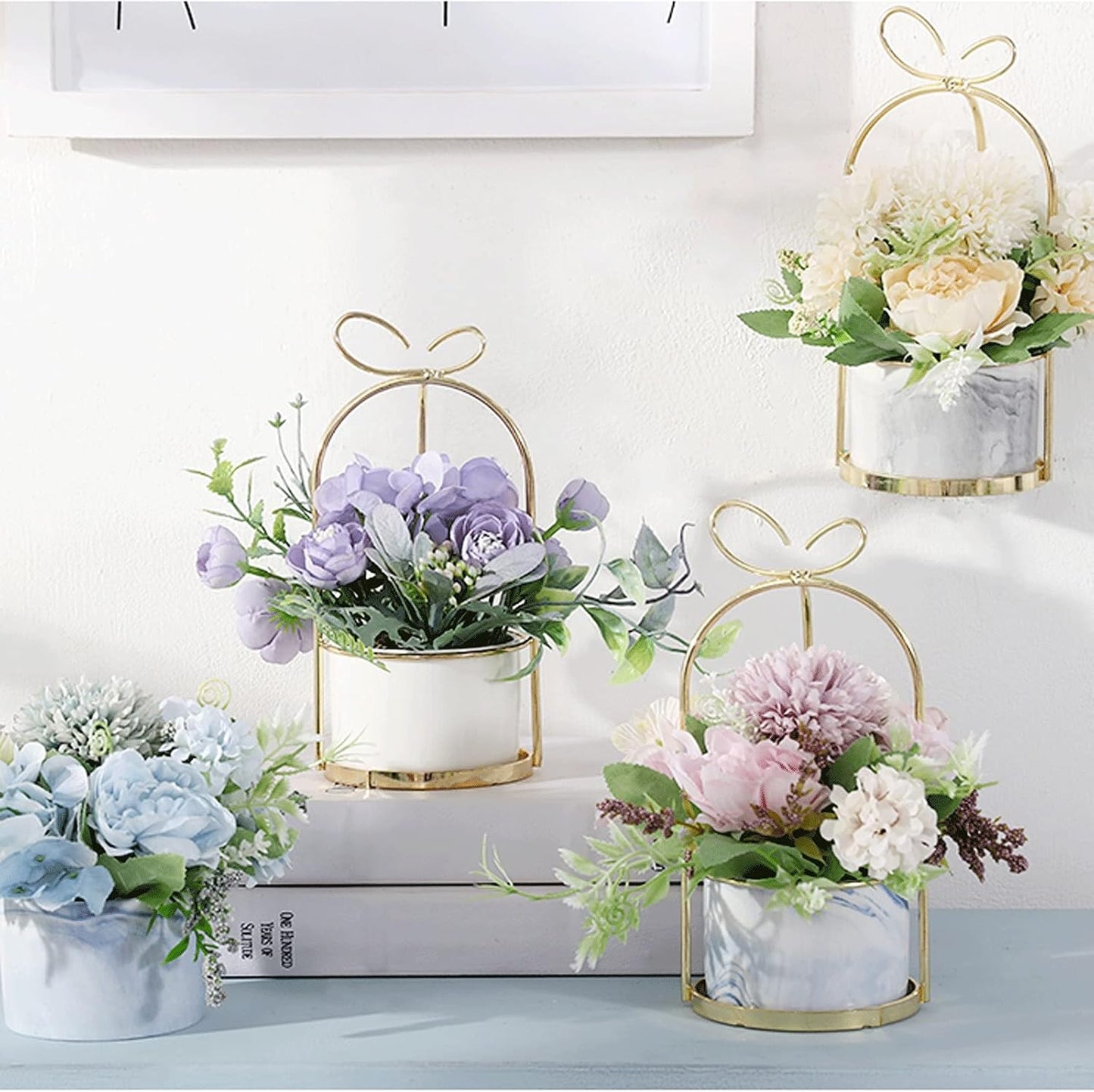 Artificial Flowers Hydrangea with Ceramic Vase
