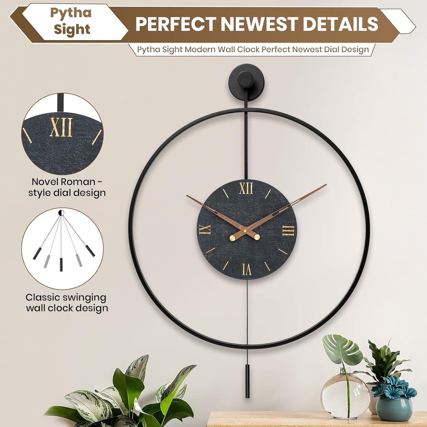 Nordic Clock Living Room Dining Room Porch Wall Clock Simple Art Decor