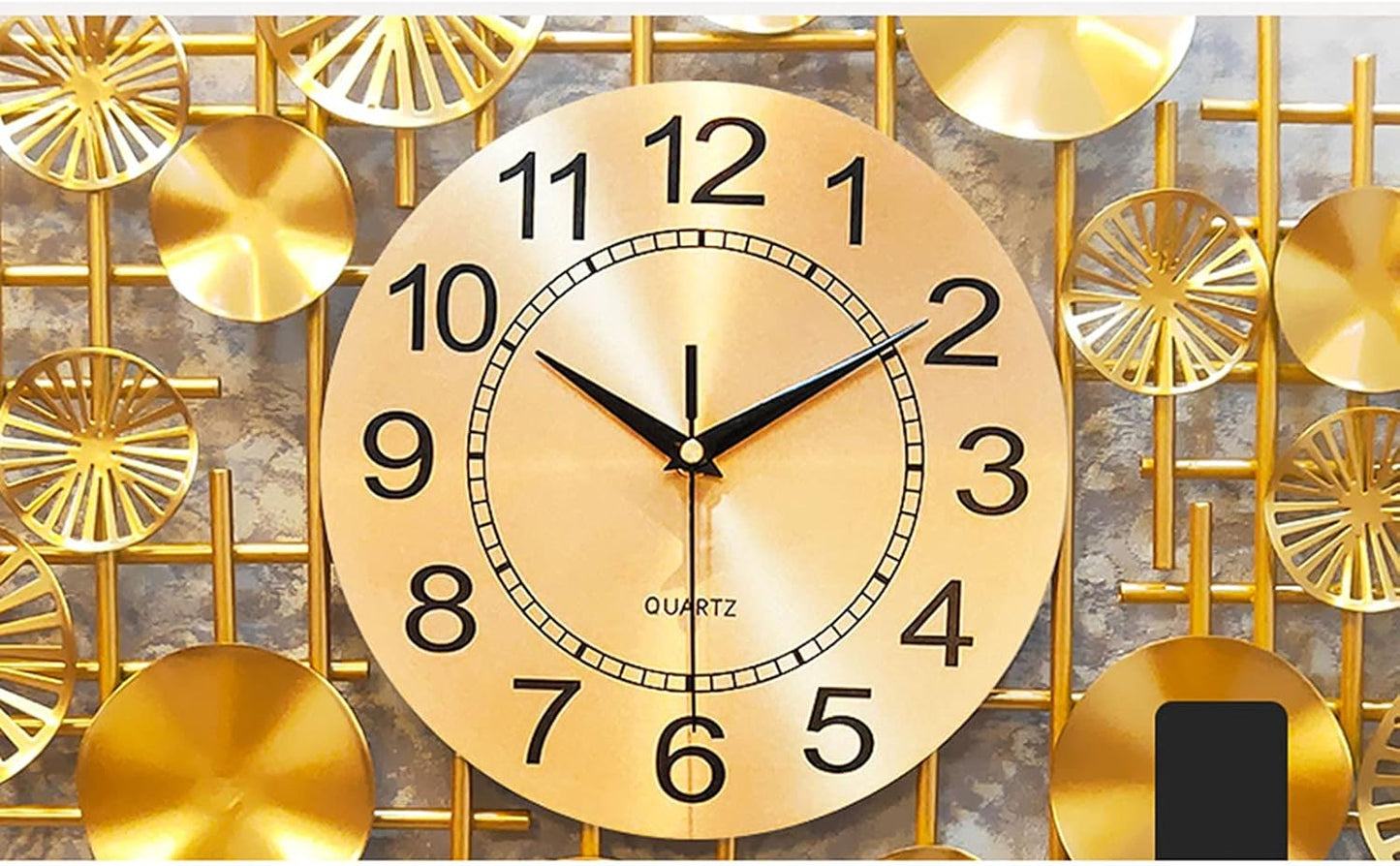 Wrought iron golden wall clock