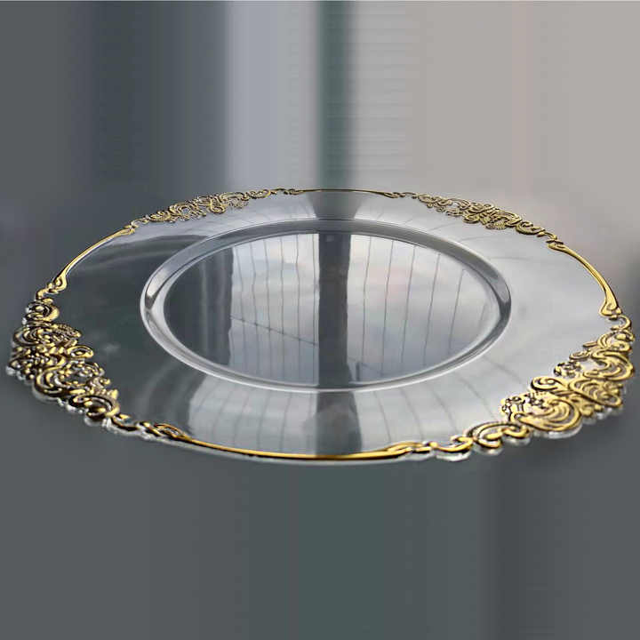 6pcs New design Acrylic Clear Charger Plates