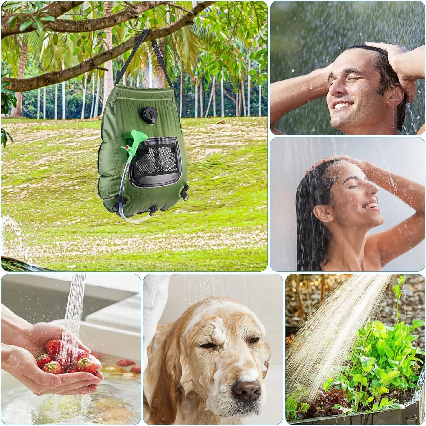 20L Solar Water Storage Bags / Outdoor Camping Hiking Heating Shower Bathing Bags
