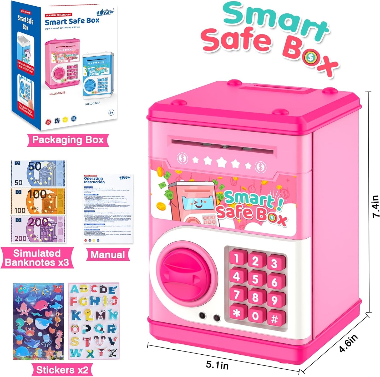 Kids Piggy Bank Password Protection Automatic Saving Bank Toy