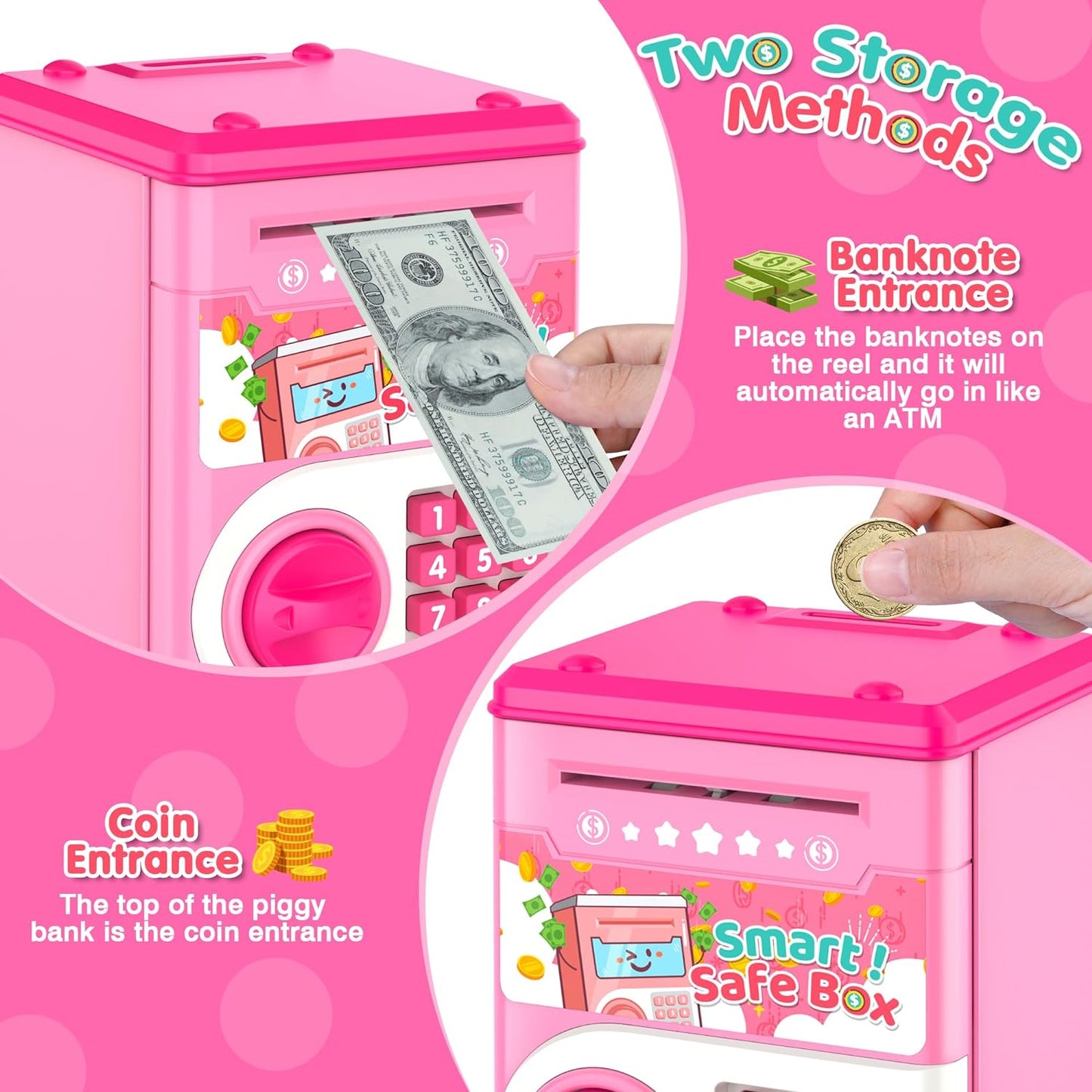 Kids Piggy Bank Password Protection Automatic Saving Bank Toy