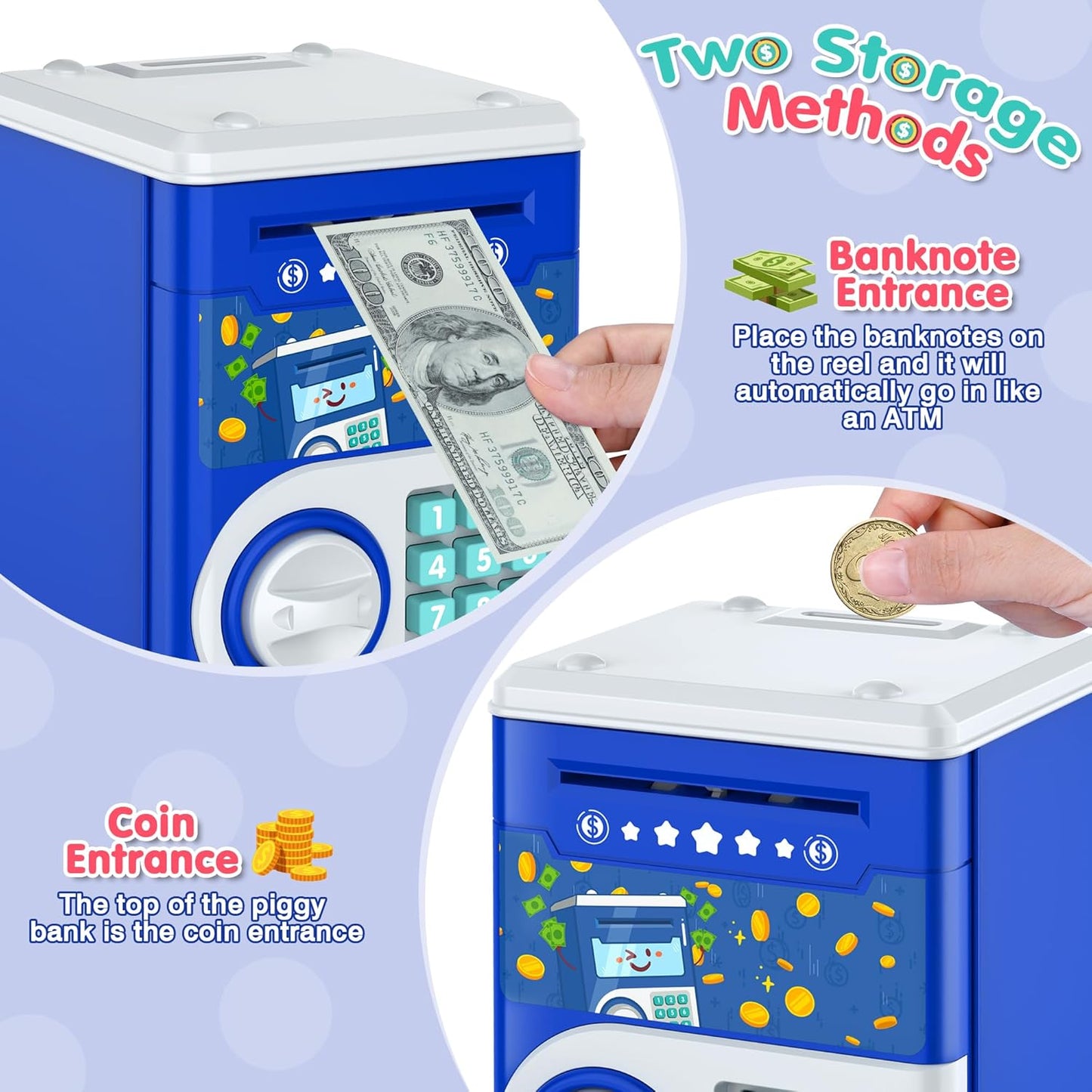 Kids Piggy Bank Password Protection Automatic Saving Bank Toy