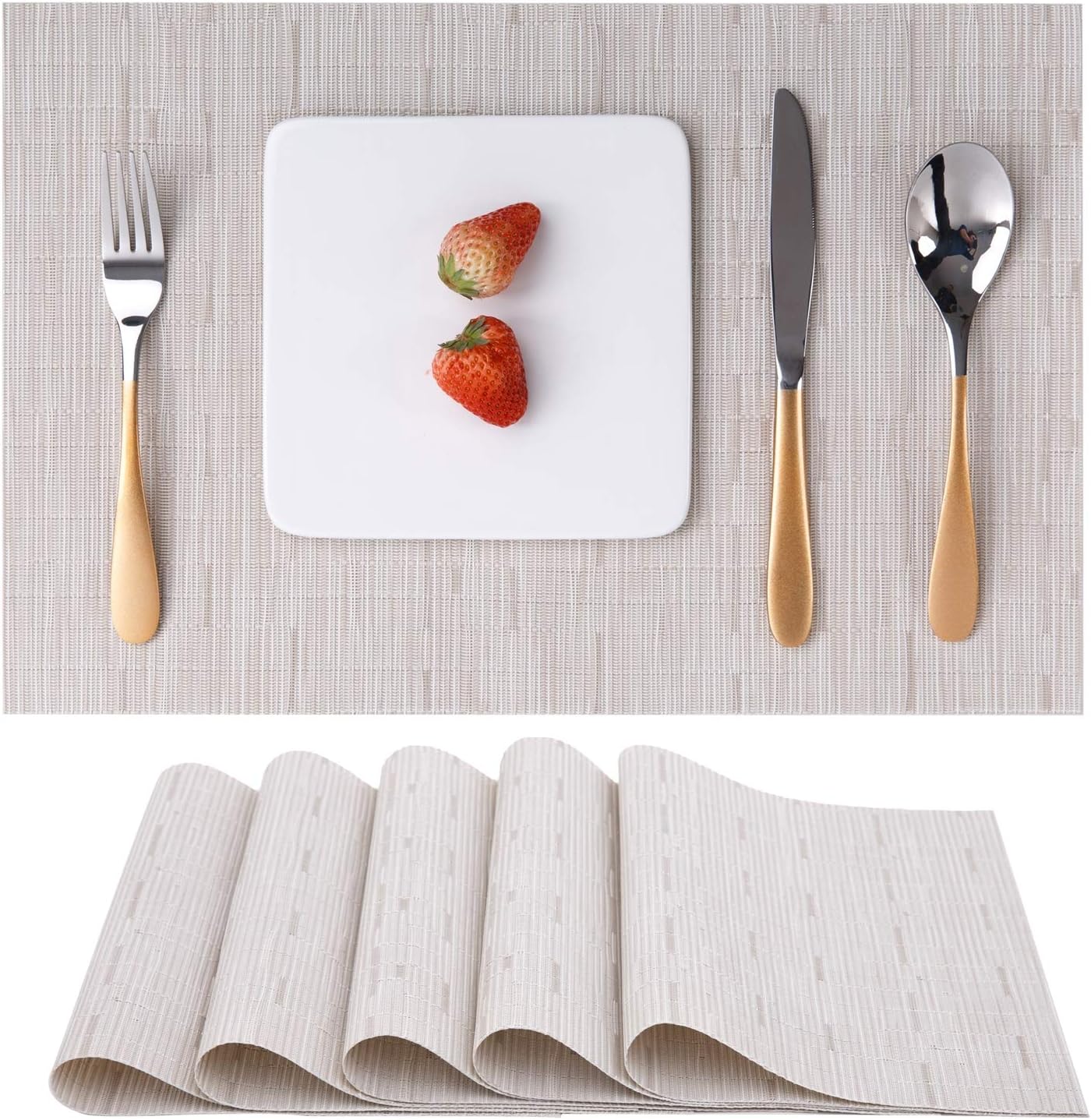 6PCS Table mats Placemats Set (Grey)
