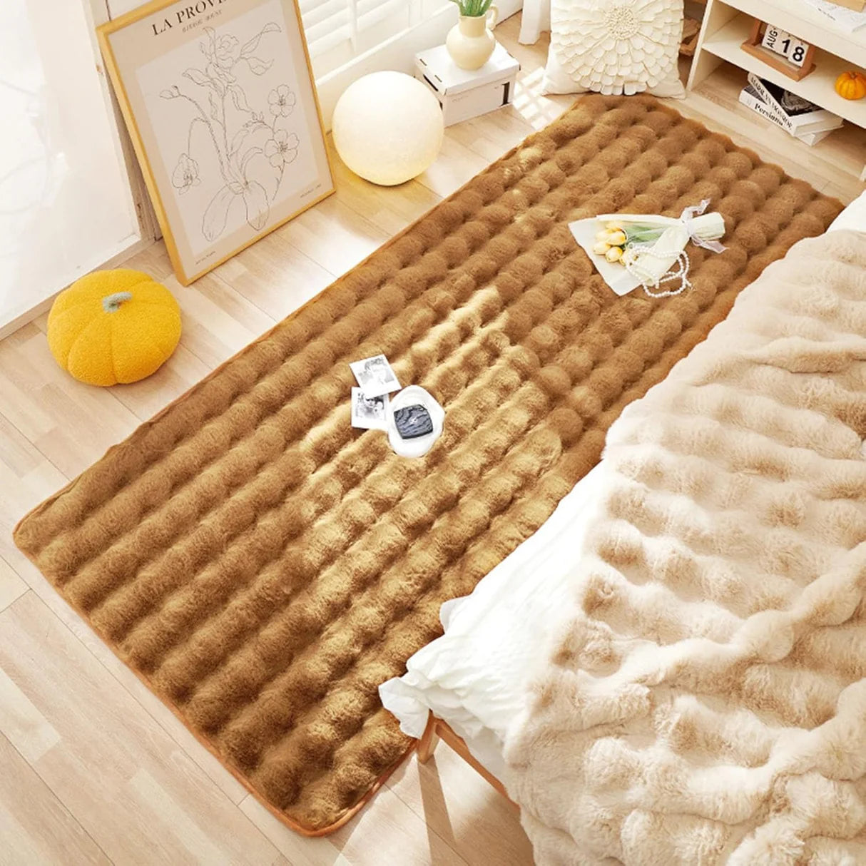 Faux Rabbit Fur Rug Carpet, 4x6 FT Fluffy Soft Area Rug