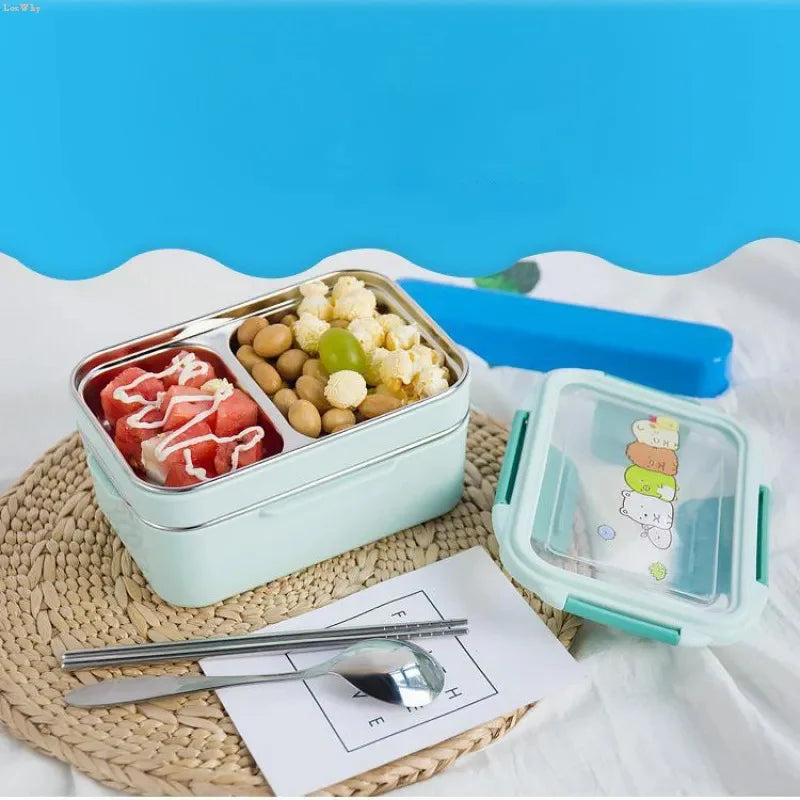Double Layered Stainless Steel Kids Lunch Box