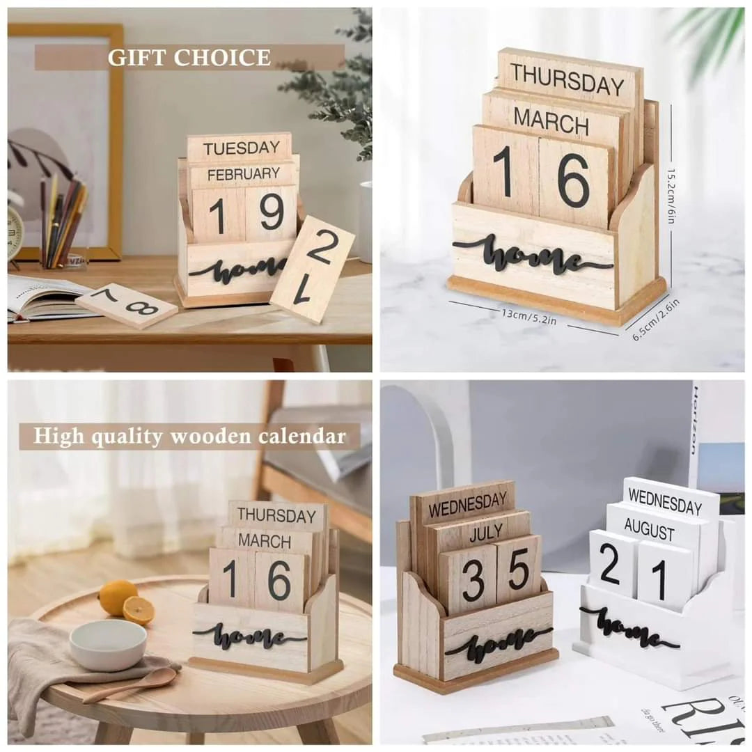 Reusable Wooden Calendar Home
