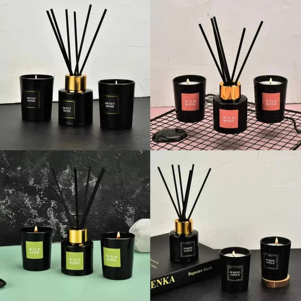 Reed Diffuser + 2 Scented Candle set