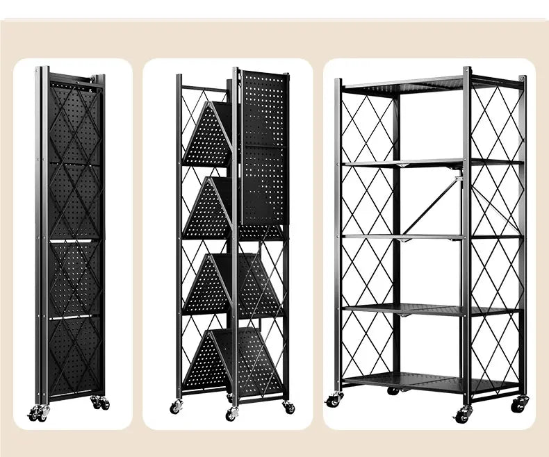 4 Tier Multifunctional Foldable Kitchen Rack