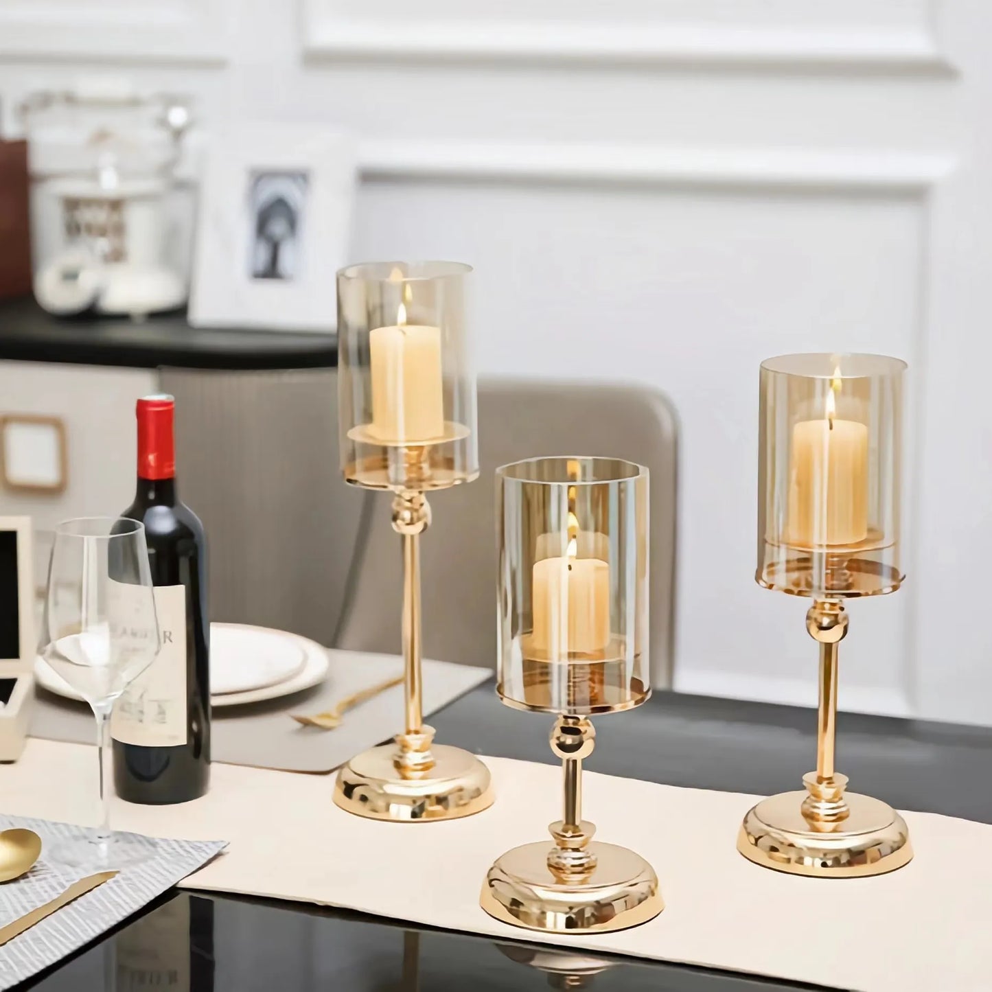 Luxury European Golden Candle Holders