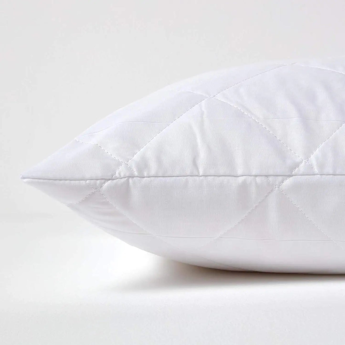 2 Pack Pillow Protectors Quilted Zipped Breathable 100% Cotton Hotel Quality 50 x 75cm