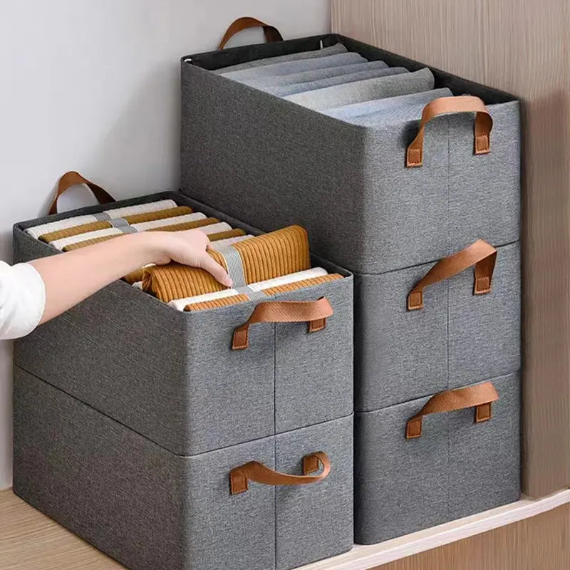 Multifunctional Closet Organizer Bins With Handle for Pants,Jeans,Shirts,T-shirt,Underwear,Socks