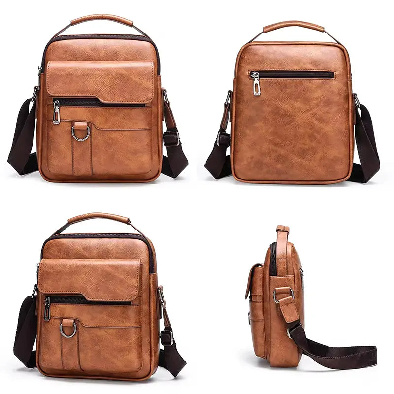 Messenger Bag Men's Retro Leather Shoulder Bag Cross Body Bag