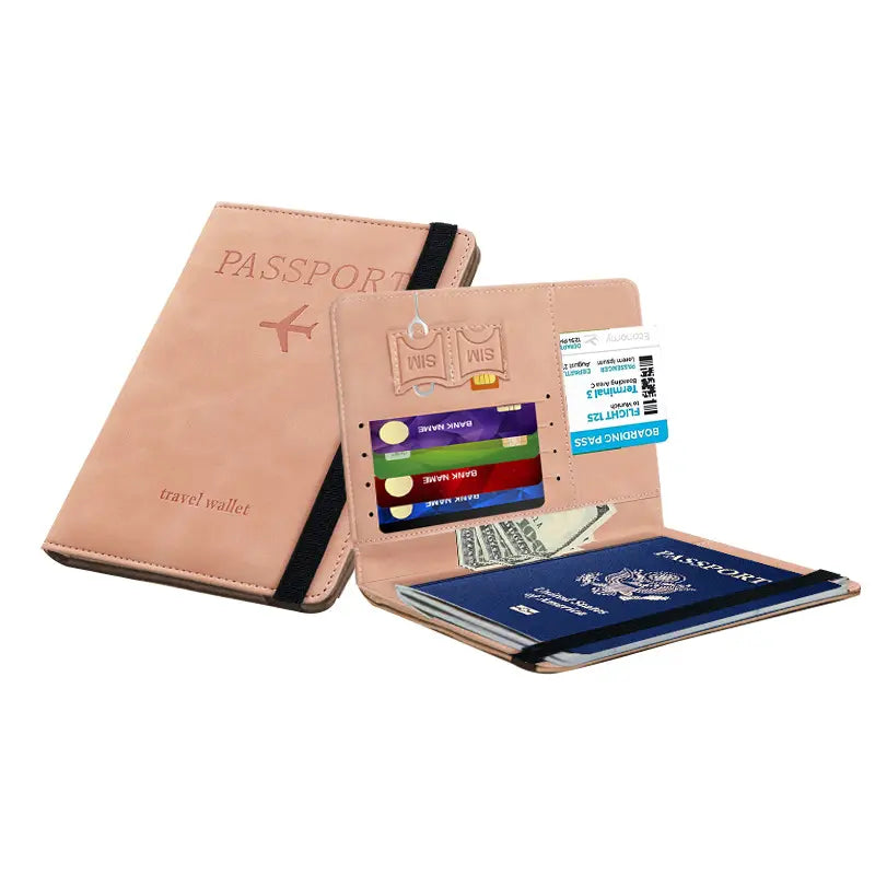 Passport Holder Cover Wallet Travel Essentials RFID Blocking Leather Card Case