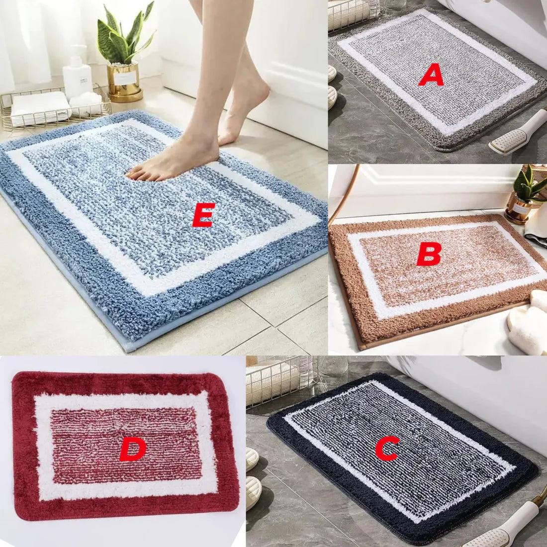 Large Absorbent Flocking bath mats