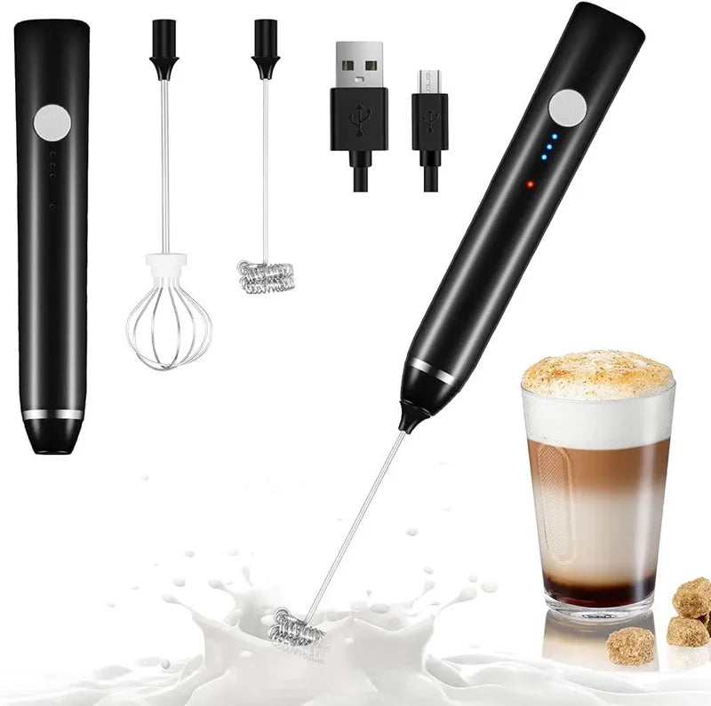 Mixer Stirrer Stainless Steel Stem Egg Beater For Coffee, Milk Frother, Whipped Creamer, Juice and Other Mix Things. Powered by battery