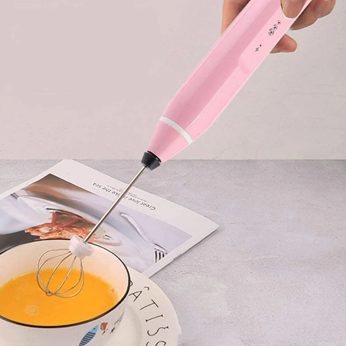 Mixer Stirrer Stainless Steel Stem Egg Beater For Coffee, Milk Frother, Whipped Creamer, Juice and Other Mix Things. Powered by battery