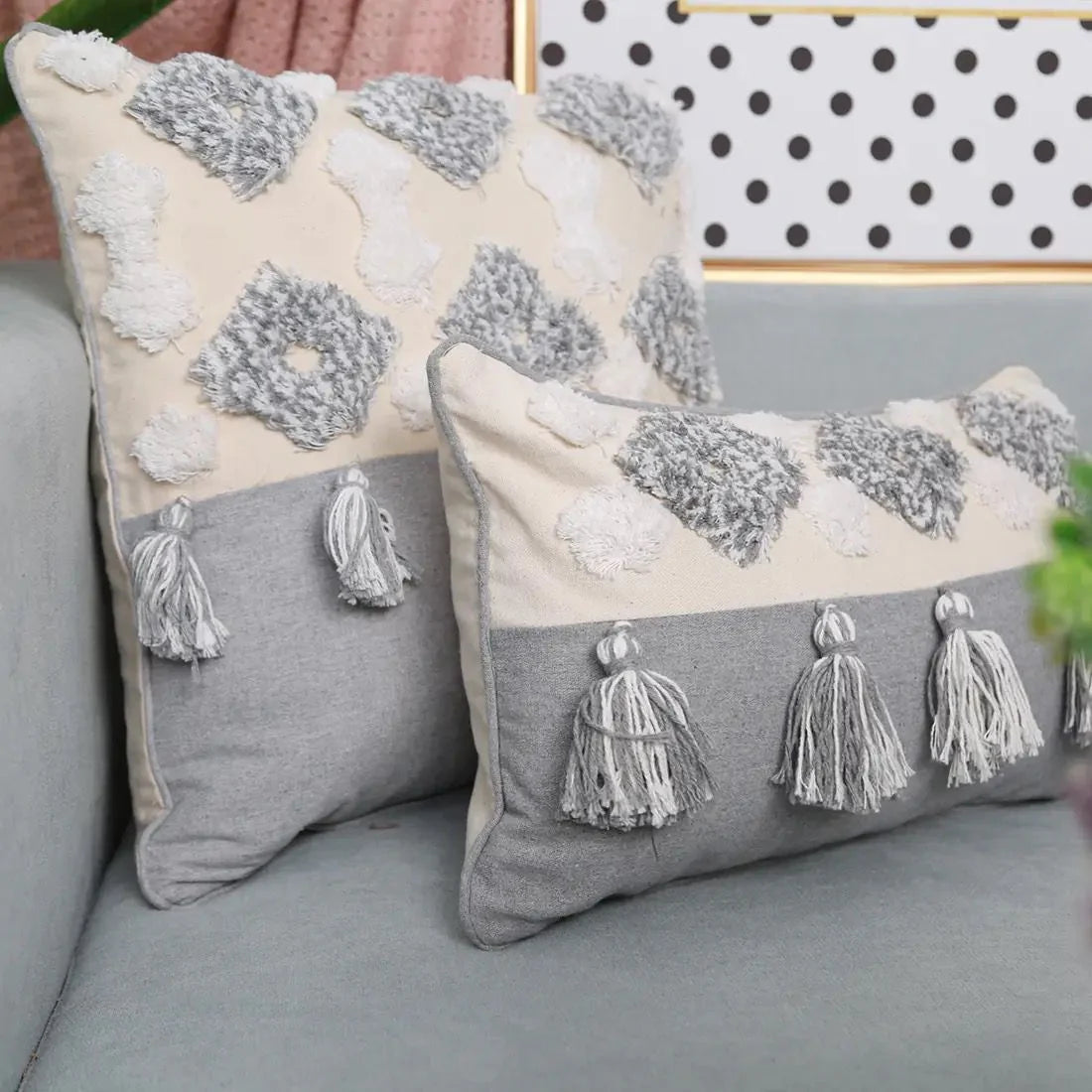 Tassels Moroccan Style Lumbar pillow covers