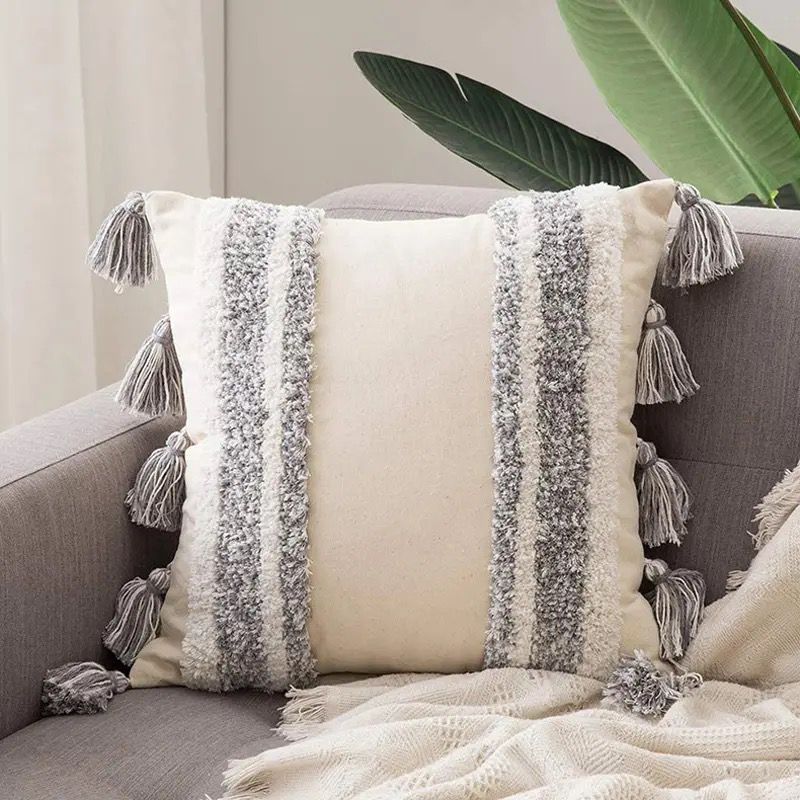 Tassels Moroccan Style Lumbar pillow covers