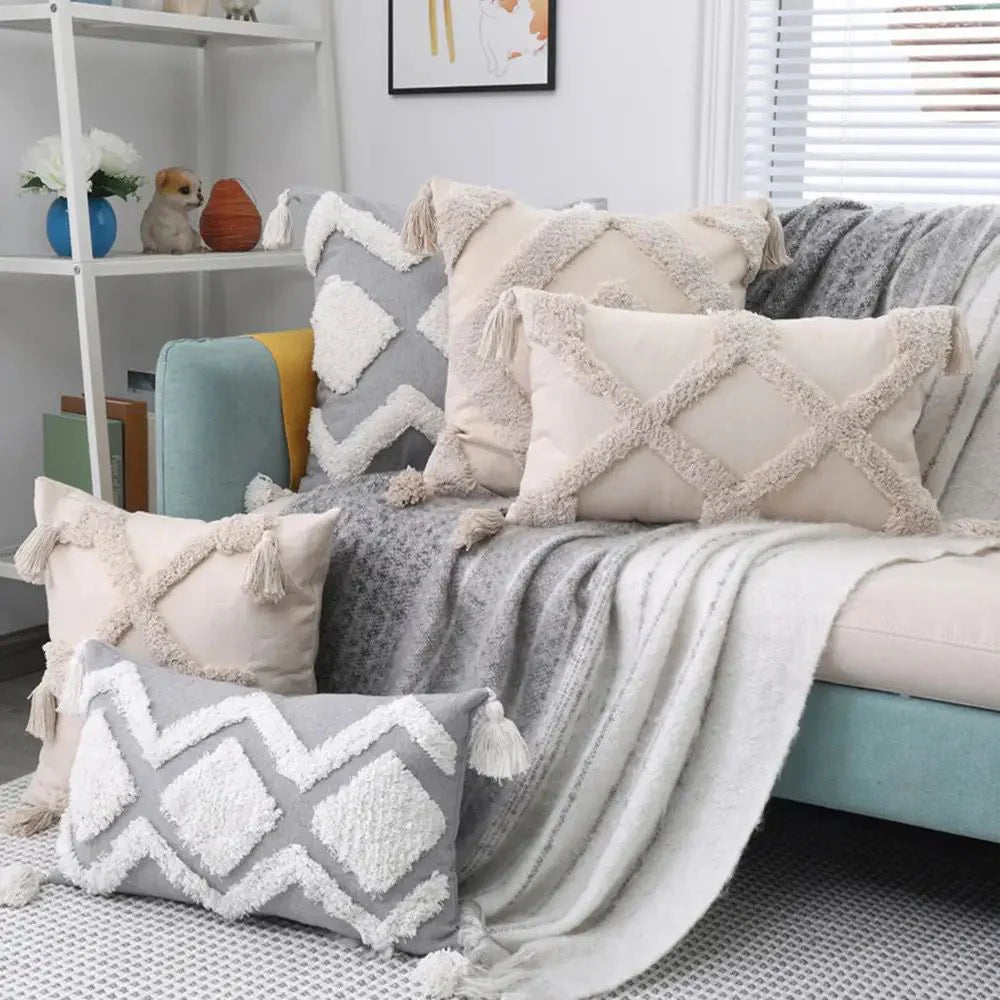 Tassels Moroccan Style Lumbar pillow covers