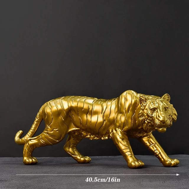 Resin Large Gold Tiger Statue Figurine Sculpture