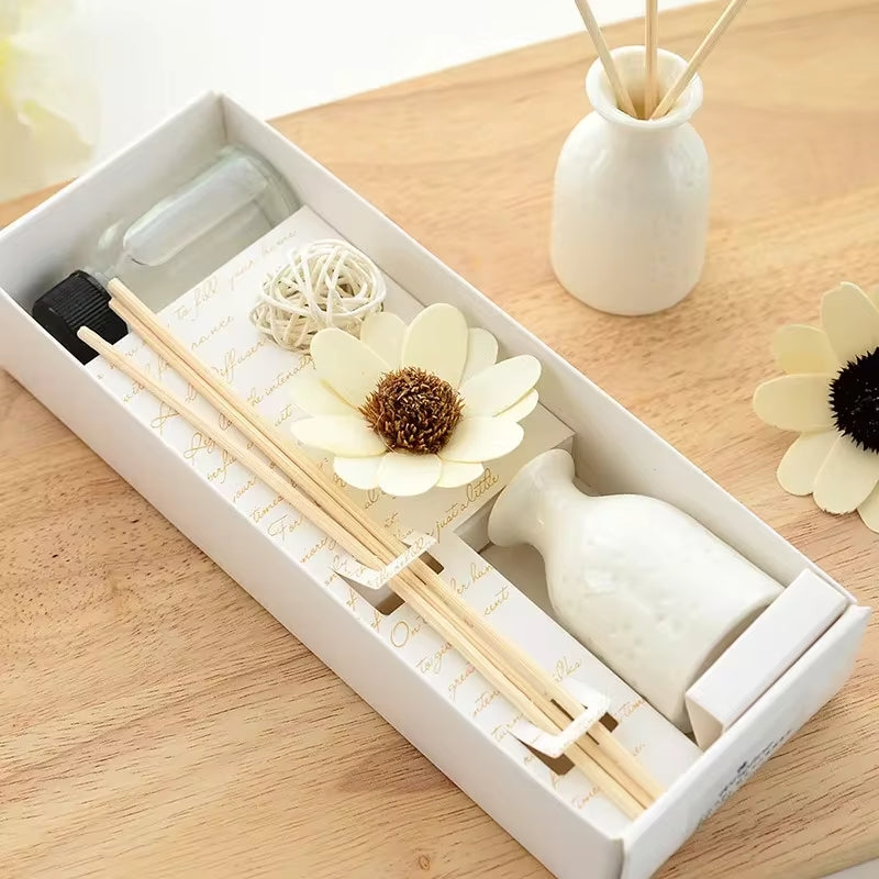 Aroma oil diffuser set with rattan sticks