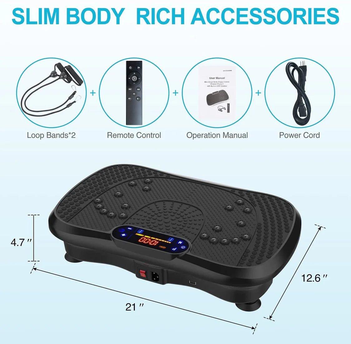 Ultra Slim Vibration Plate Exercise Machine