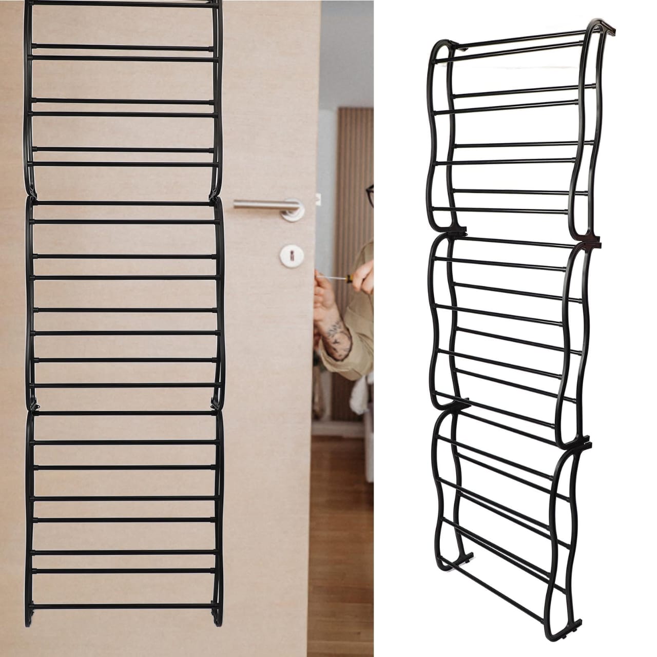Over the Door Metalic Shoerack