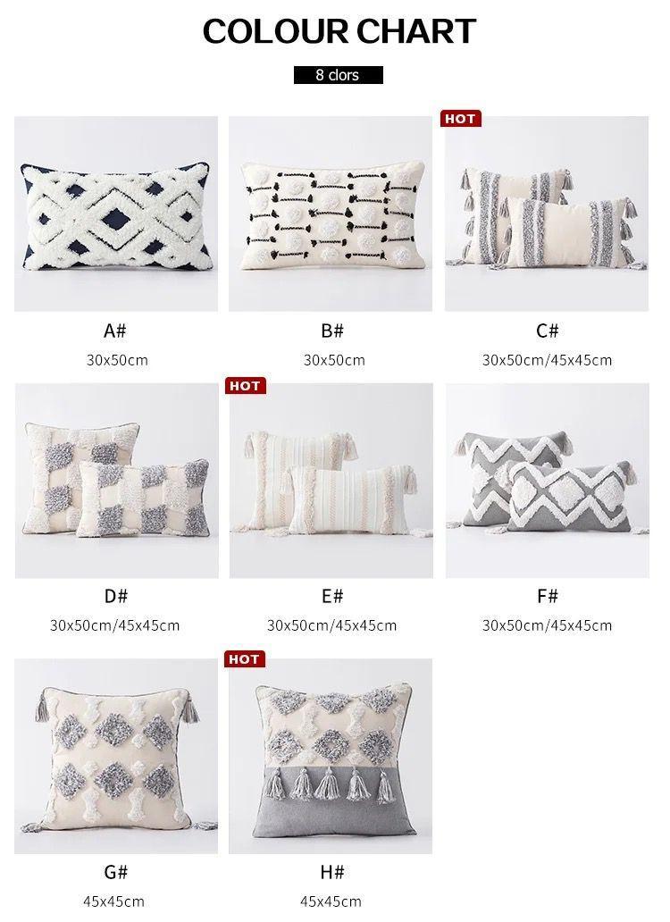 Tassels Moroccan Style Lumbar Pillow Covers