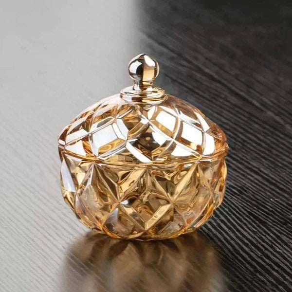 Elegant multipurpose crystal glass jar