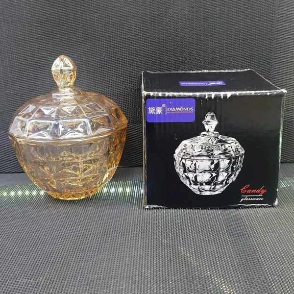 Elegant multipurpose crystal glass jar