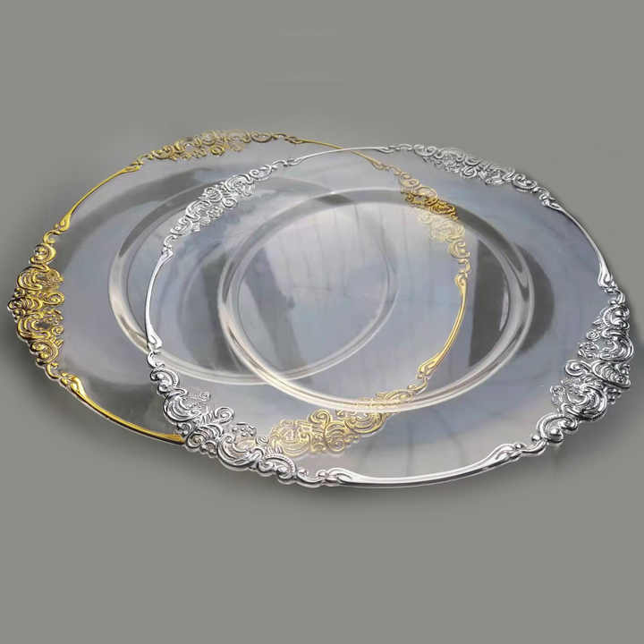 6pcs New design Acrylic Clear Charger Plates